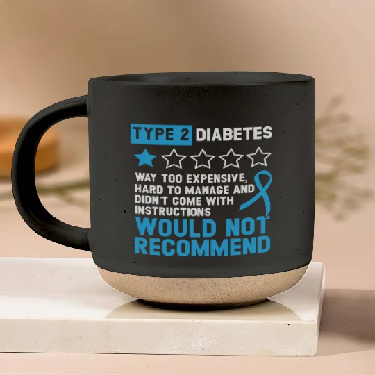 Type 2 Diabetes T2D Warrior Diabetes Awareness Pottery Mugs