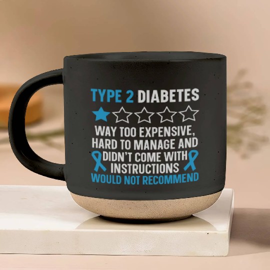 Type 2 Diabetes T2D Warrior Diabetes Awareness Pottery Mugs