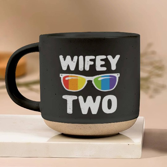 Wife Two Funny Lgbt Lesbian Couple LGBT Pride Gay Pottery Mugs