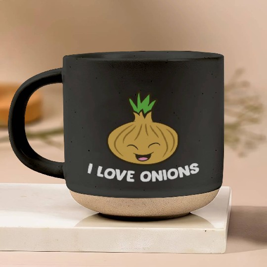 Onion - I love onions Pottery Mugs
