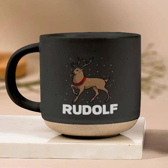 Christmas Santa's Reindeer Lazy Costume Rudolph Pottery Mugs