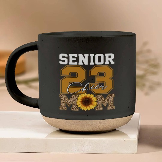 Cheer Mom Senior Class Of 2023 Sunflower Proud Mom Pottery Mugs