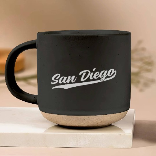San Diego California Cool Ca Retro 1970S White Tex Pottery Mugs