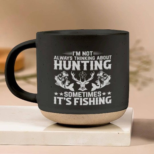 Deer Hunting Fish Fishing Trout Fishing Deer Hunte Pottery Mugs