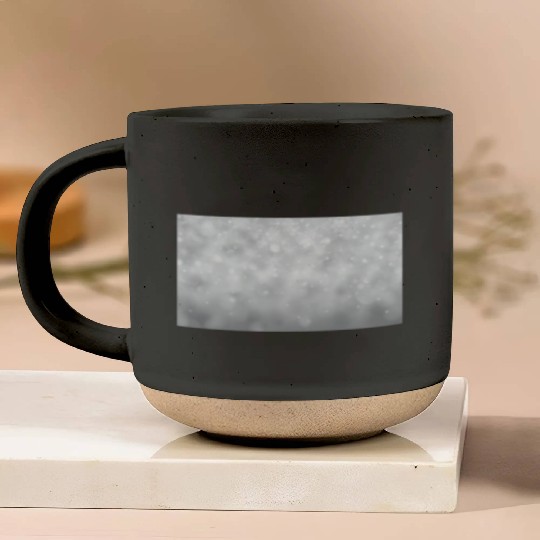 Grey Bokeh Christmas Snowflakes Pottery Mugs