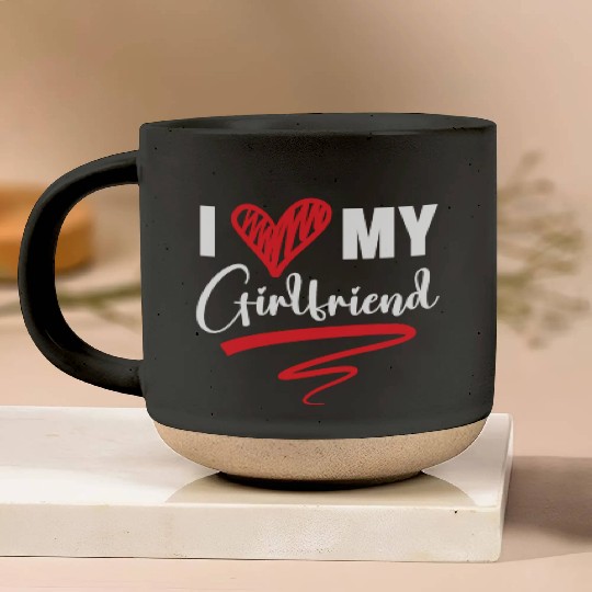I Love My Girlfriend Valentines Day Cupid Love Pottery Mugs