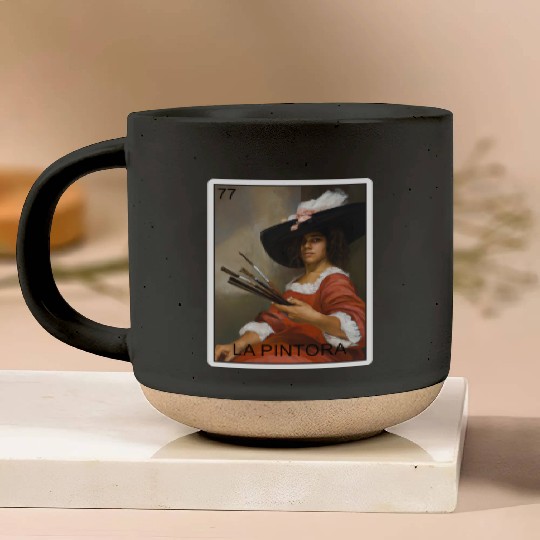La Pintora The Painter Card Mexican Lottery Card Pottery Mugs