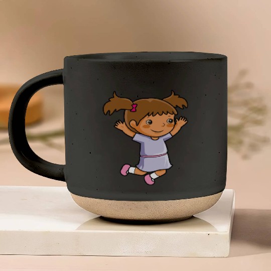 Girl jumps school enrollment joy kindergarten Pottery Mugs