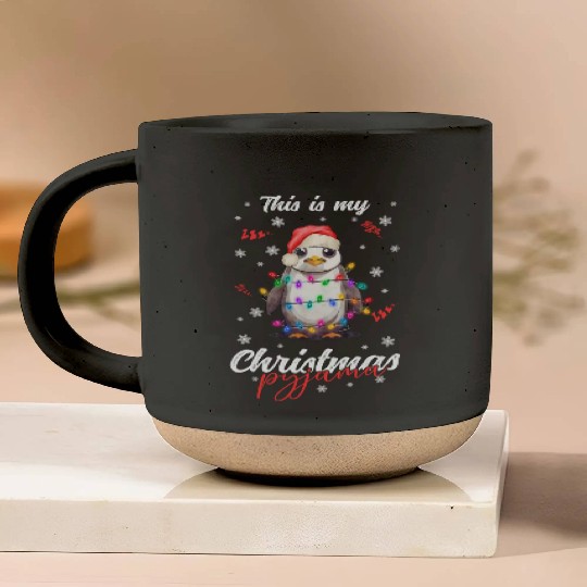 Winter Christmas Pyjama Penguin Pottery Mugs