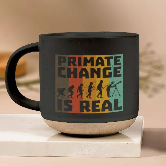 Primate Change Is Real Evolution Joke Pottery Mugs