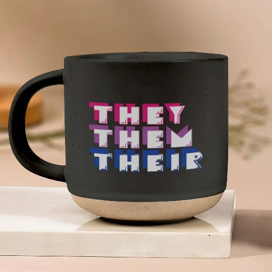 LBGT Flag Gay Pride Human They Them Their Pottery Mugs