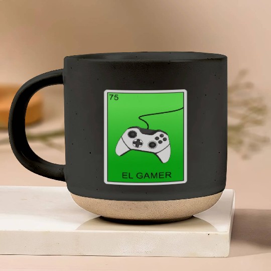 El Gamer Video Gaming Card Mexican Lottery Card Pottery Mugs