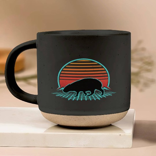 Capybara Retro Vintage 80s Style Animal Lover Pun Pottery Mugs