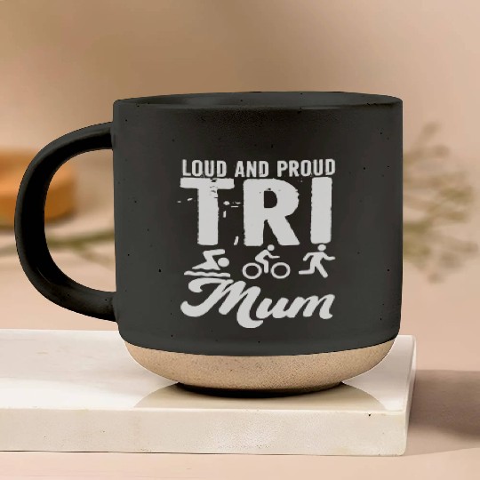 Loud And Proud Tri Mum Triathlete Pottery Mugs