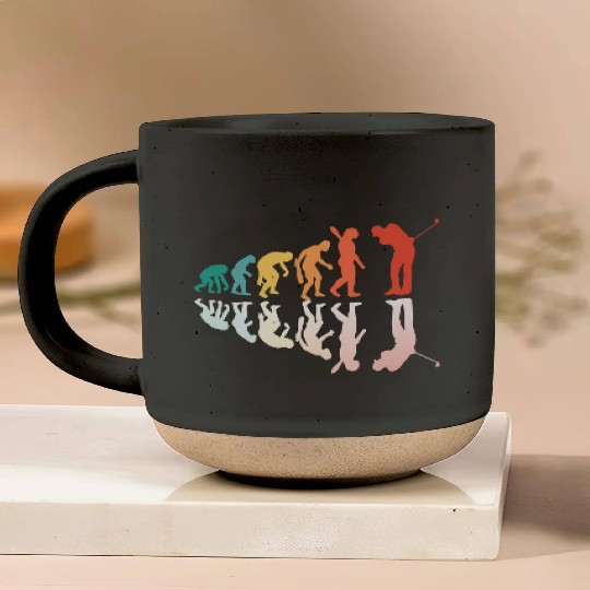 Human Evolution Band Golf Pottery Mugs