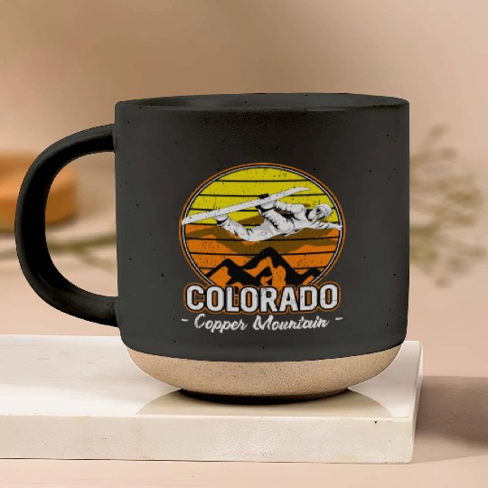 Copper Mountain Colorado Snowboarding Pottery Mugs