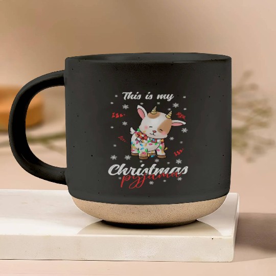 Winter Christmas Pyjama Goat Pottery Mugs