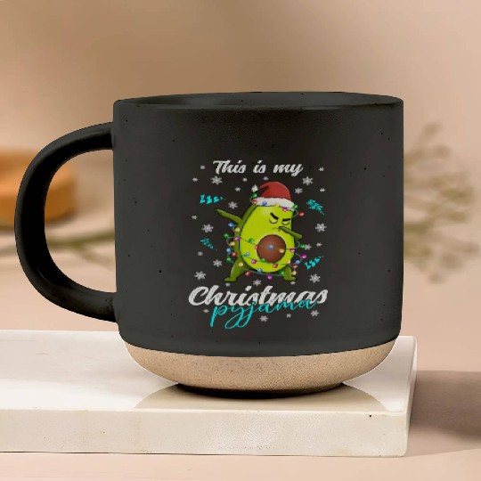 Winter Christmas Pyjama Avocado Pottery Mugs