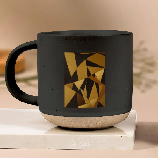 Black and Gold Minimalist Pottery Mugs