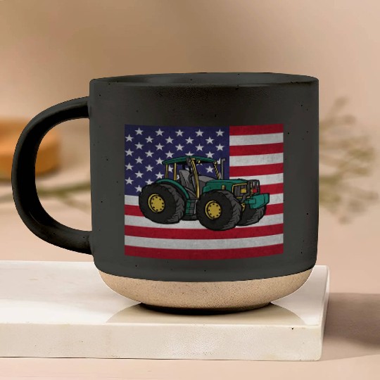 Farming Tractor Pottery Mugs