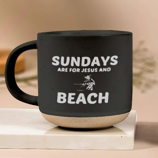 BEACH AND JESUS SUNDAY Pottery Mugs