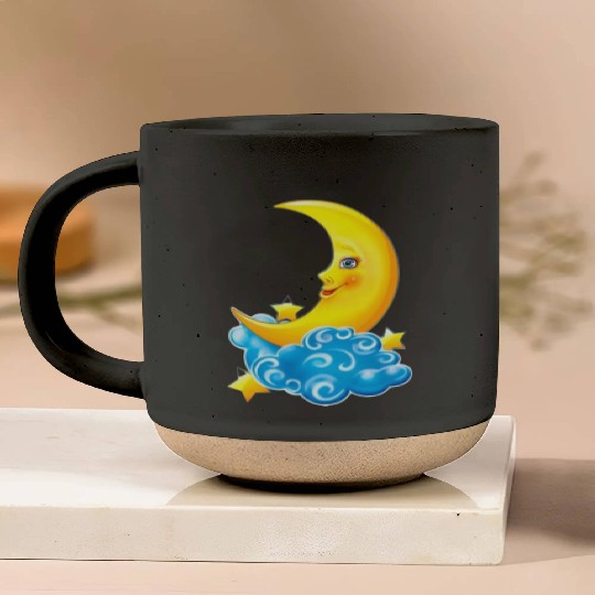 dessin de croissant de lune Pottery Mugs