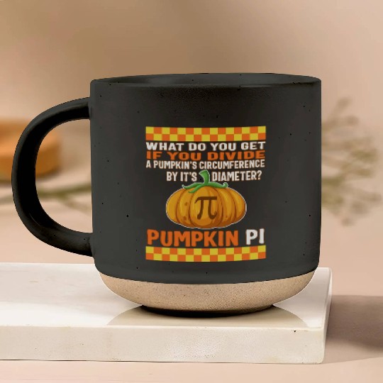 Halloween Math Teacher Pottery Mugs, Pumpkin Pi Division
