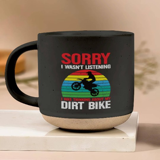 Thinking About My Dirt Bike Pottery Mugs