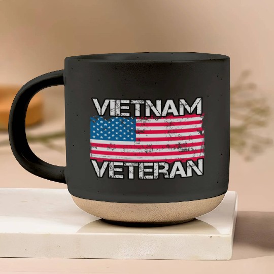 Vietnam Veteran Vintage Us Flag Military Vet Pottery Mugs