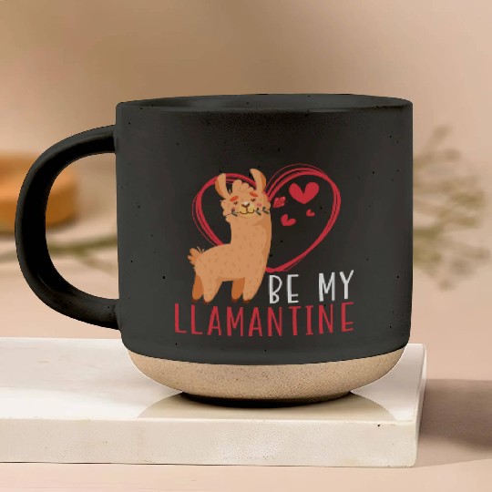 Valentines Day Hearts Day Cupid Love Llama Lover Pottery Mugs