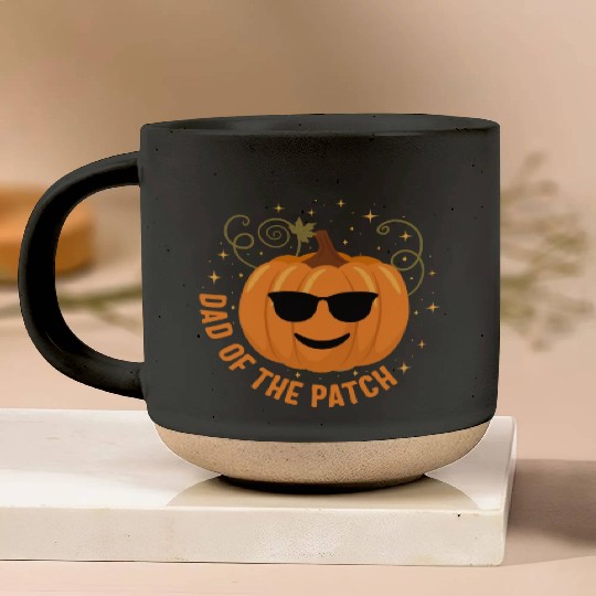 Halloween Pottery Mugs, Dad Of The Patch Cute Pumpkin