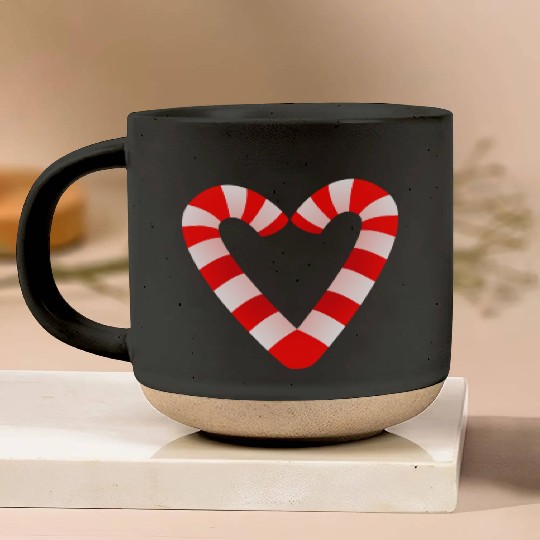 Candy Cane Hearts Pottery Mugs Christmas Xmas Holidays