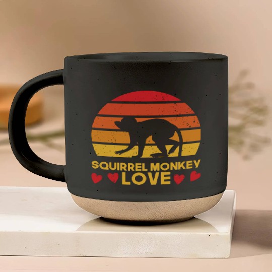 I love squirrel monkeys sunrise design Pottery Mugs
