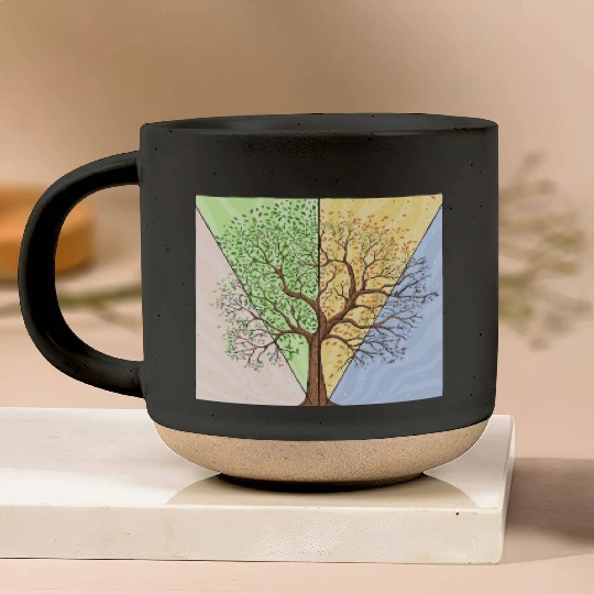 Four Seasons Trees Pottery Mugs