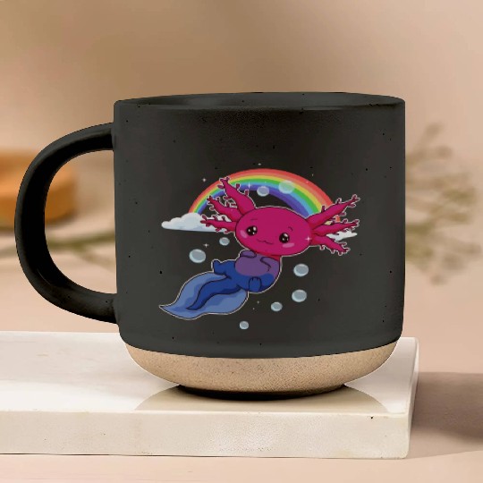 Bisexual Pride Bi Kawaii Axolotl Bisexual Flag Pottery Mugs
