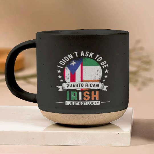 Puerto Rico Flag Ireland Grown Got Lucky Pottery Mugs