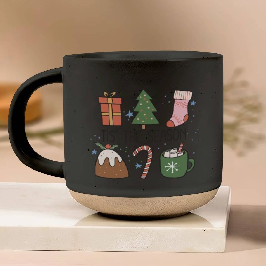 Tis the Season Christmas Pottery Mugs