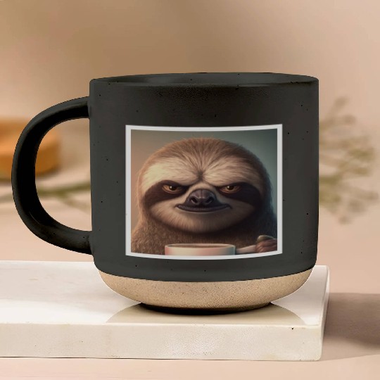 3d Sloth grumpy Coffee I hate people good morning Pottery Mugs