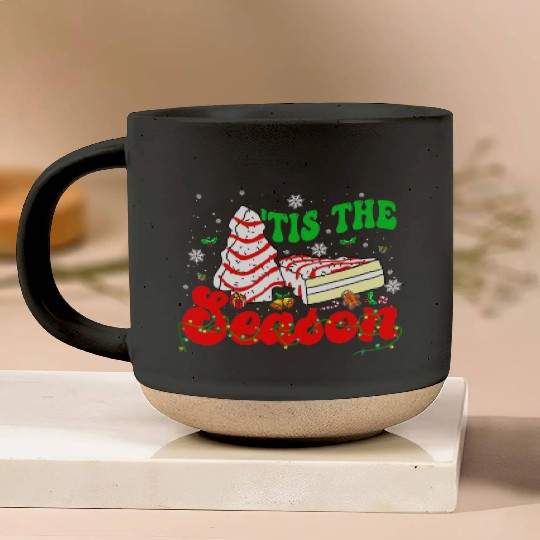 Tis' The Season Christmas Tree Cakes Debbie Groovy Pottery Mugs