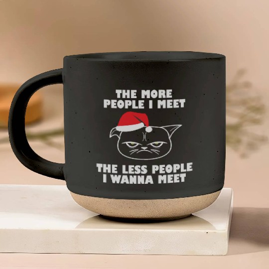 I hate People funny cat christmas gift idea Pottery Mugs