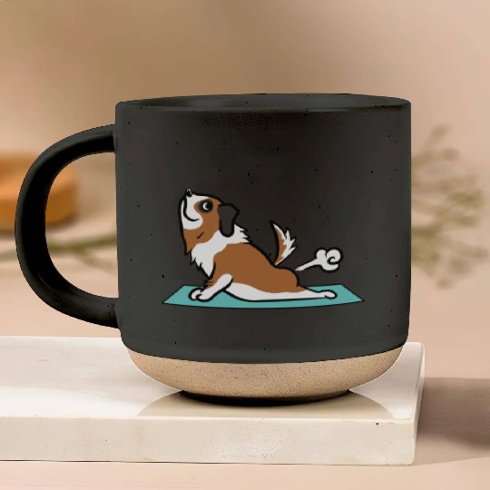 Saint Bernard Yoga Pose Pottery Mugs