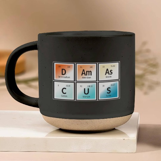 Damascus | Periodic Table of Elements Pottery Mugs