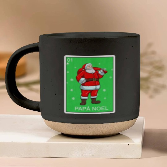 Papa Noel Father Christmas Card Mexican Lottery Pottery Mugs