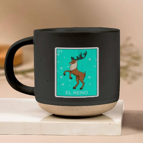 El Reno Reindeer Card Mexican Lottery Christmas Pottery Mugs