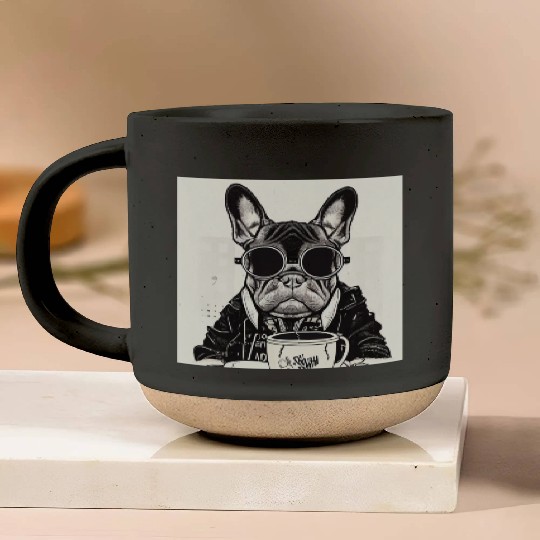 I love dog and coffee Pottery Mugs