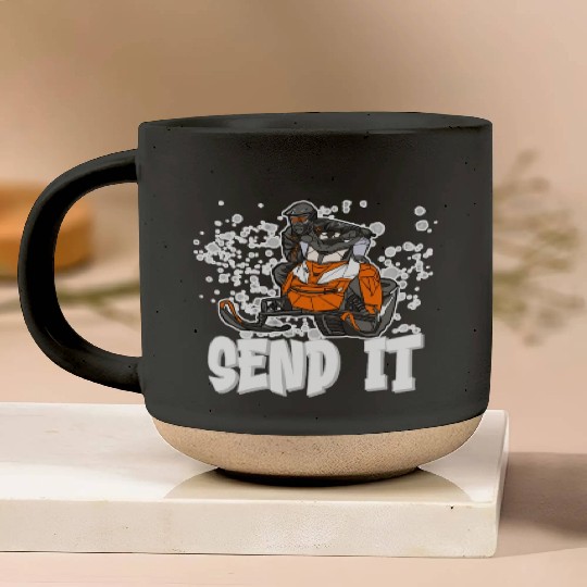Send It Ride Like You Stole It Snowmobile Pottery Mugs