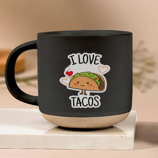 I Love Tacos Pottery Mugs