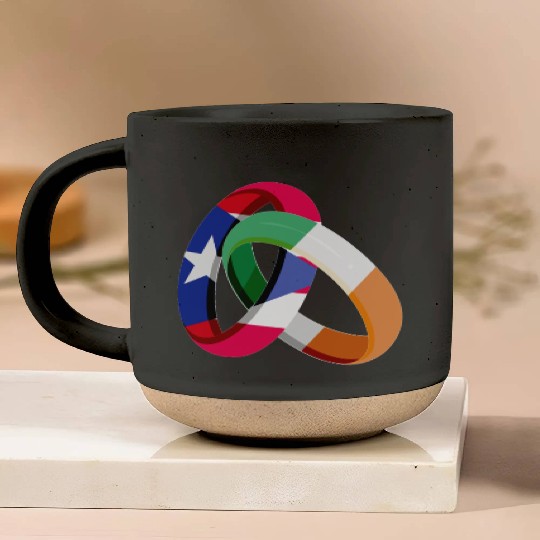 Puerto Rico Flag Ireland Ring Marriage Wedding Pottery Mugs
