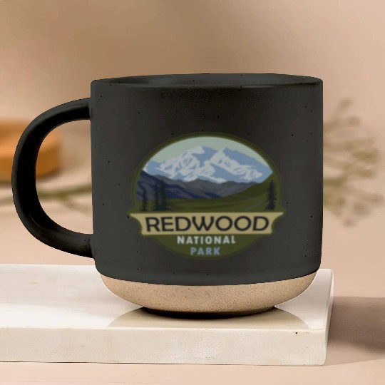 Cool Vintage Retro Redwood National Park Mountain Pottery Mugs