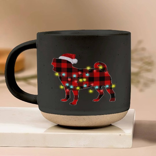 Pug Christmas Dog Lover Pajamas Pottery Mugs